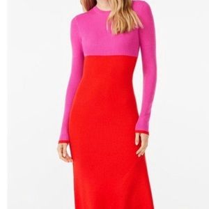 Pink and red ribbed Scoop NYC dress